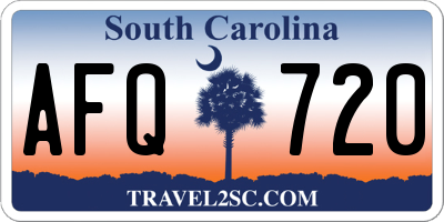 SC license plate AFQ720