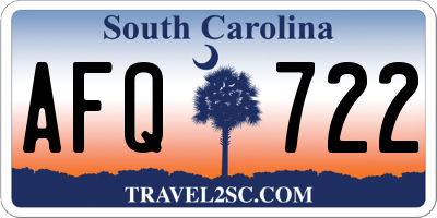 SC license plate AFQ722