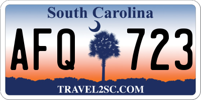 SC license plate AFQ723