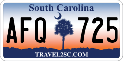 SC license plate AFQ725