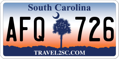 SC license plate AFQ726