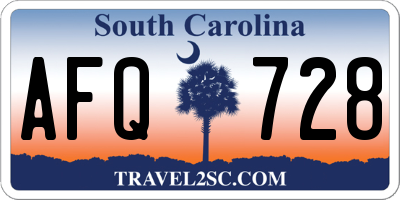 SC license plate AFQ728