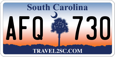 SC license plate AFQ730