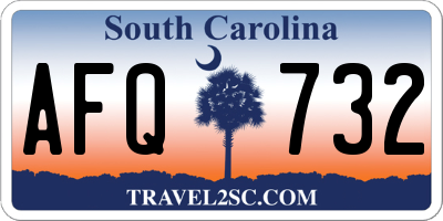 SC license plate AFQ732