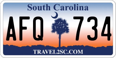 SC license plate AFQ734