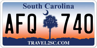 SC license plate AFQ740