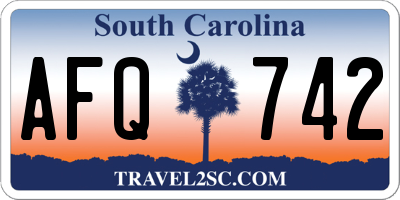 SC license plate AFQ742