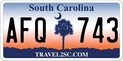SC license plate AFQ743