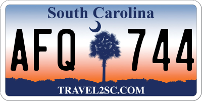 SC license plate AFQ744