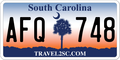SC license plate AFQ748