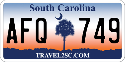 SC license plate AFQ749