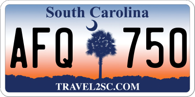SC license plate AFQ750