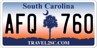 SC license plate AFQ760