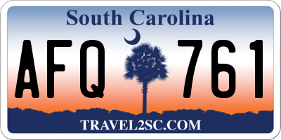 SC license plate AFQ761