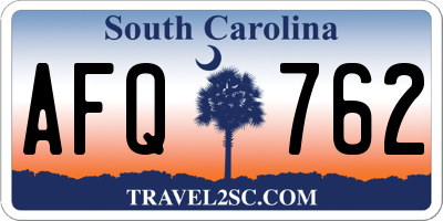 SC license plate AFQ762