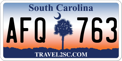 SC license plate AFQ763
