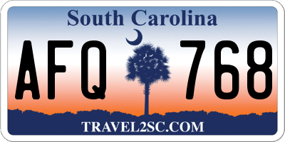 SC license plate AFQ768