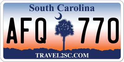SC license plate AFQ770
