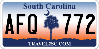 SC license plate AFQ772