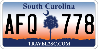 SC license plate AFQ778
