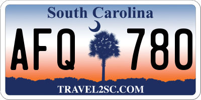 SC license plate AFQ780