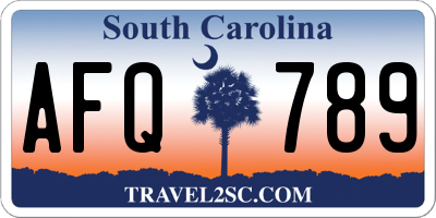 SC license plate AFQ789