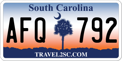 SC license plate AFQ792