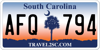 SC license plate AFQ794