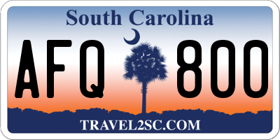 SC license plate AFQ800