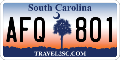 SC license plate AFQ801