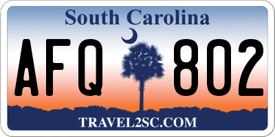 SC license plate AFQ802
