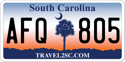 SC license plate AFQ805