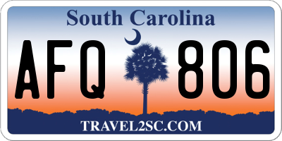 SC license plate AFQ806