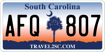 SC license plate AFQ807