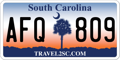 SC license plate AFQ809