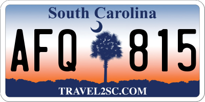 SC license plate AFQ815