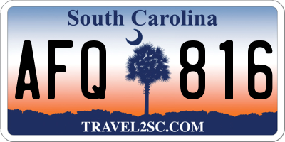 SC license plate AFQ816