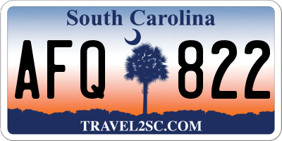 SC license plate AFQ822