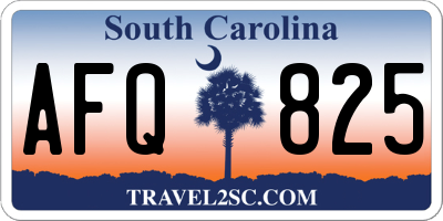 SC license plate AFQ825