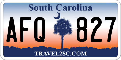SC license plate AFQ827