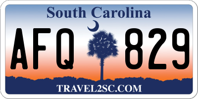 SC license plate AFQ829