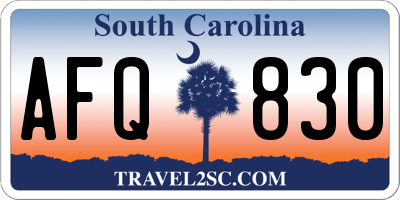 SC license plate AFQ830