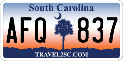 SC license plate AFQ837