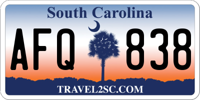 SC license plate AFQ838