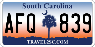 SC license plate AFQ839