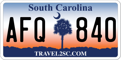 SC license plate AFQ840
