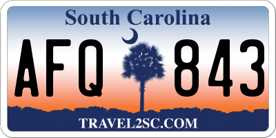 SC license plate AFQ843