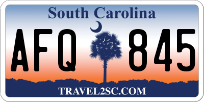 SC license plate AFQ845