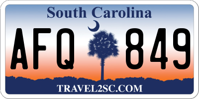SC license plate AFQ849