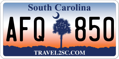 SC license plate AFQ850